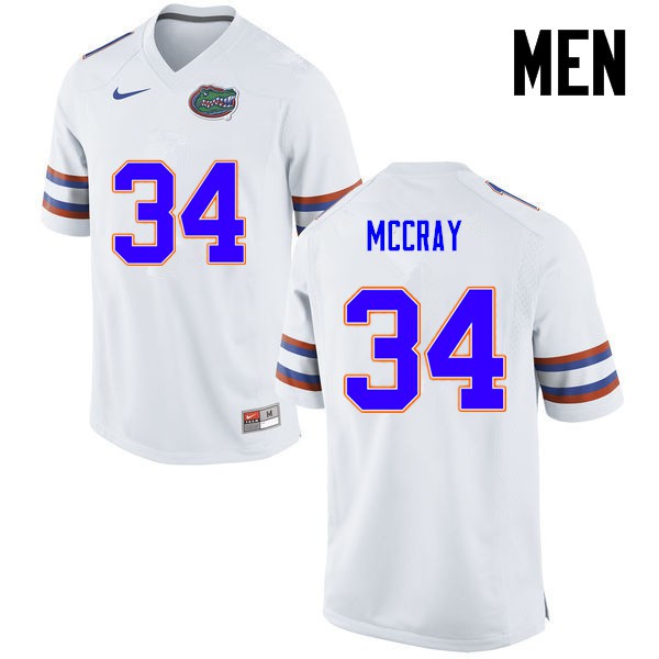 Florida Gators Men #34 Lerentee McCray College Football White